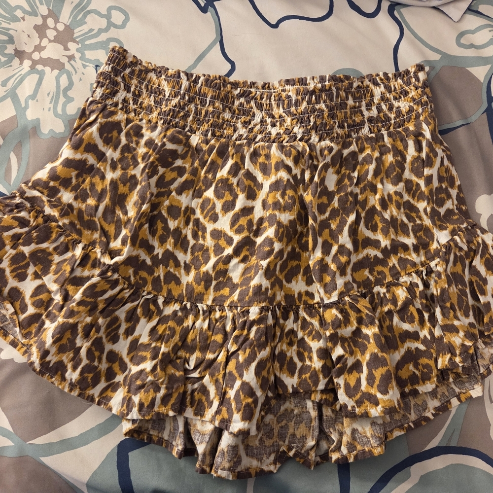 American Eagle Outfitters Cheetah Print Layered Short Skirt